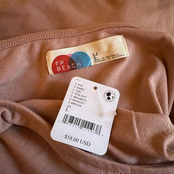 HOST PICK 🎉Free People Beach NWT Cora Mini Dress Tuscany sz L 18” P2P stretchy - Picture 5 of 7